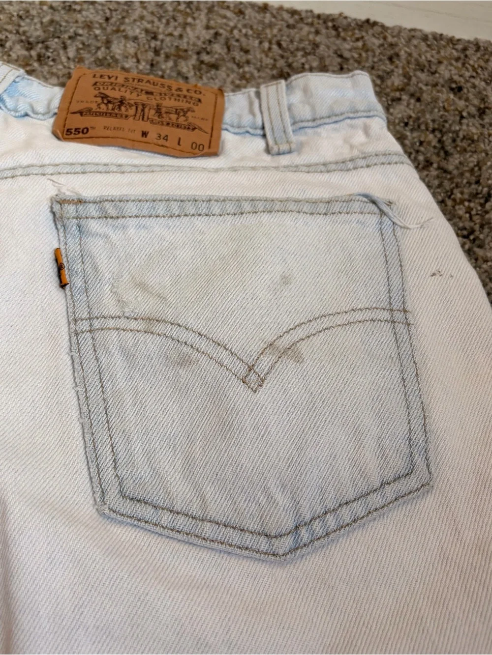 Vintage Levi’s 550 orange tab Light Blue Denim Shorts